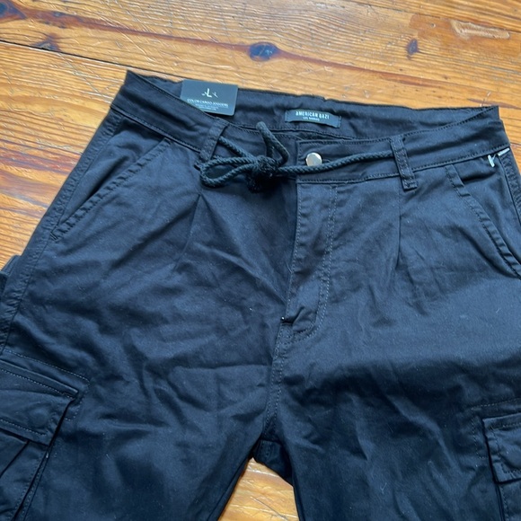 American Bazi Women's High Waist Cropped Colored Cargo Jogger Pants - Picture 2 of 6